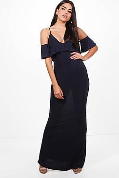 Boohoo Zadya Slinky Double Layer Maxi Dress