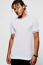 Boohoo Contrast Bomber Neck Polo T Shirt