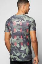 Boohoo Camo T-shirt With Cali Back Print Red