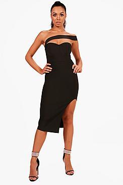 Boohoo Boutique Beth Bandage One Shoulder Dress