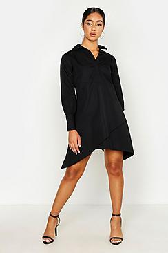 Boohoo V Neck Shirt Dress