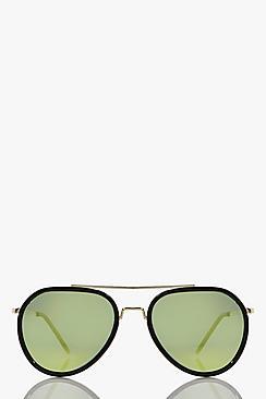 Boohoo Emma Double Metal Frame Revo Lense Aviators
