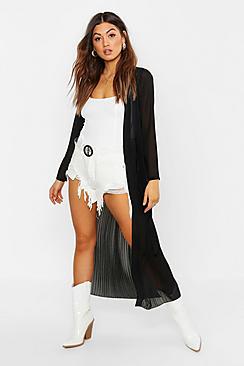 Boohoo Woven Pleated Longline Kimono