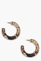 Boohoo Snake Contrast Chunky Hoop Earrings