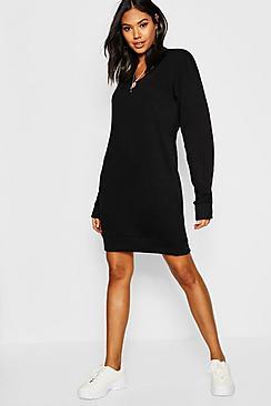 Boohoo Tall V Neck Sweat Dress