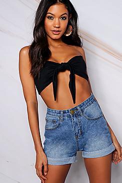 Boohoo Katy Tie Front Bandeau Top