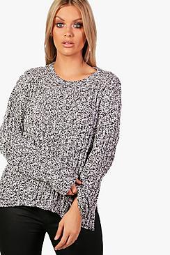 Boohoo Plus Carrie Chenille Ribbed Boyfriend Jumper