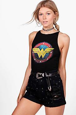 Boohoo Petite Jane Splatter Detail High Waisted Denim Short