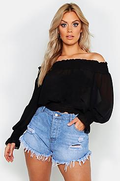 Boohoo Plus Off Shoulder Top