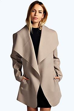 Boohoo Abigail Waterfall Coat