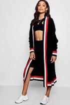 Boohoo Chaise Maxi Sport Tipping Oversized Cardigan