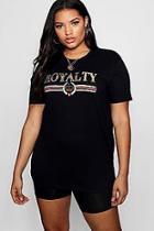 Boohoo Plus Katie Royalty T Shirt