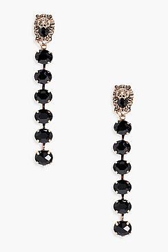 Boohoo Victoria Lion Gem Statement Earrings