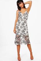 Boohoo Boutique Isa Floral Lace Back Midi Dress