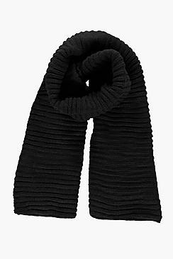 Boohoo Ebony Super Chunky Rib Knit Scarf