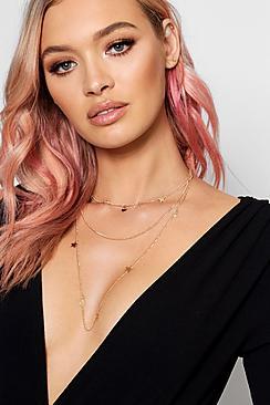 Boohoo Sofia Layered Star Chain Necklace