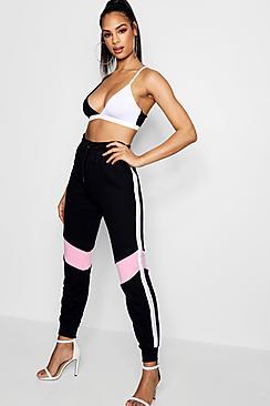 Boohoo Laura Contrast Sports Stripe Pastel Jogger