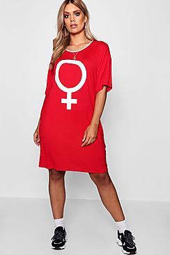 Boohoo Plus Contrast Trim T Shirt Dress
