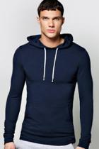 Boohoo Muscle Fit Hoodie Navy