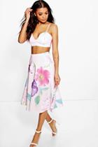 Boohoo Hermione Floral Bodice & Midi Skirt Co-ord Set Multi