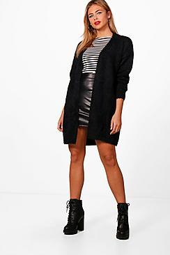 Boohoo Aimee Fluffy Knit Oversized Cardigan