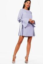 Boohoo Corinne Sleeve Detail Stripe Shift Dress