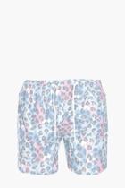 Boohoo Leopard Print Mid Length Swim Short Lilac