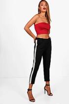 Boohoo Elise Stripe Side Tapered Trouser