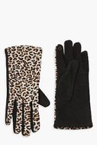 Boohoo All Over Leopard Gloves