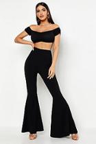 Boohoo Extreme Wide Leg Stretch Flare Trousers