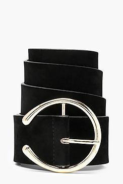 Boohoo Tess Suedette Circle Eyelet Boyfriend Belt