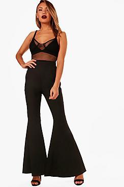 Boohoo Rachel Flare Tailored Woven Trouser