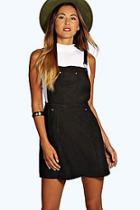 Boohoo Gabriella Suedette Dungaree Dress