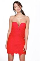 Boohoo Boutique Kyla Double Layer Lace Bodycon Dress Red