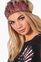 Boohoo Cerys Pink Feather Festival Head Dress Pink