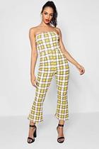 Boohoo Kirsty Check Bandeau Jumpsuit
