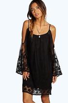 Boohoo Cameron Lace Open Shoulder Dress