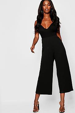 Boohoo Crepe Wide Leg Culottes