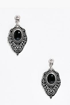 Boohoo Filigree Stone Earrings