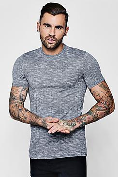 Boohoo Muscle Fit Textured Slub T-shirt