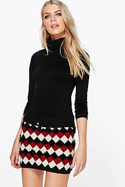 Boohoo Sabina Knitted Stretch Mini Skirt