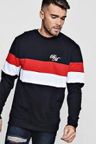 Boohoo Man Embroidered Colour Block Sweater