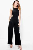 Boohoo Nia High Neck Cut Out Side Jumpsuit