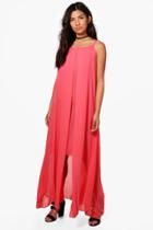 Boohoo Catherine Swing Maxi Dress Coral