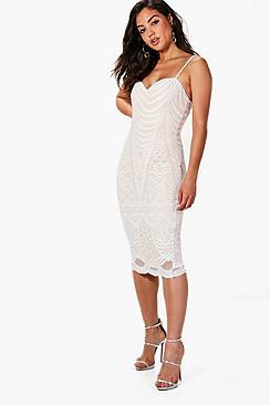 Boohoo Boutique  Mesh Panelled Strappy Midi Dress