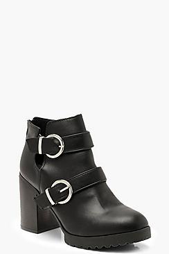 Boohoo Double Buckle Chunky Chelsea Boots