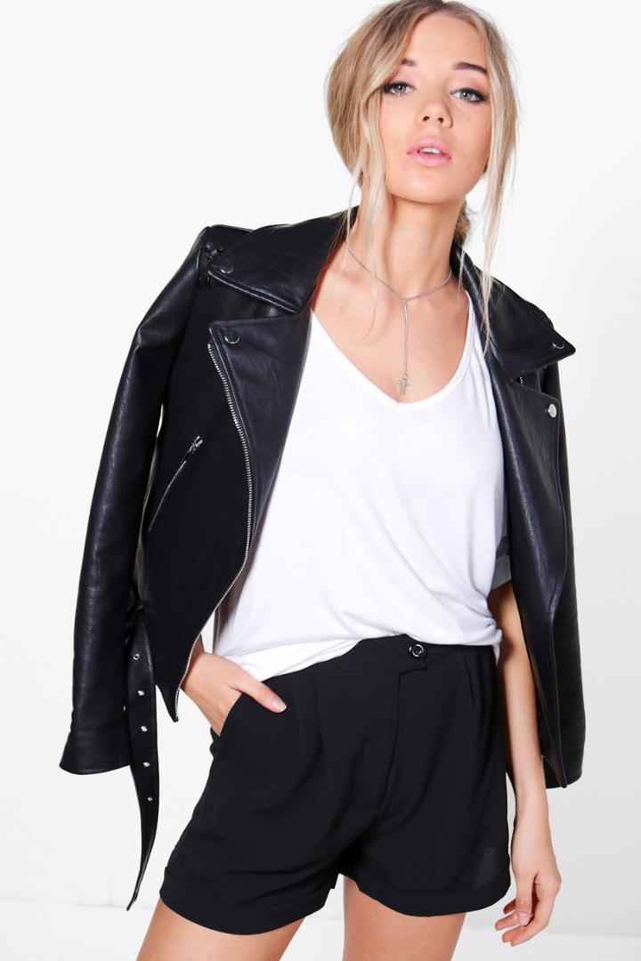 Boohoo Charlotte Tailored Shorts Black