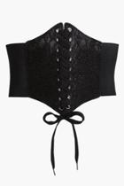 Boohoo Willow Lace Overlay Corset Waist Belt Black