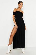 Boohoo Dress With Shirred Body & Sleeves