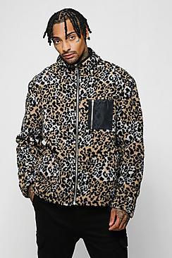 Boohoo Leopard Borg Jacket